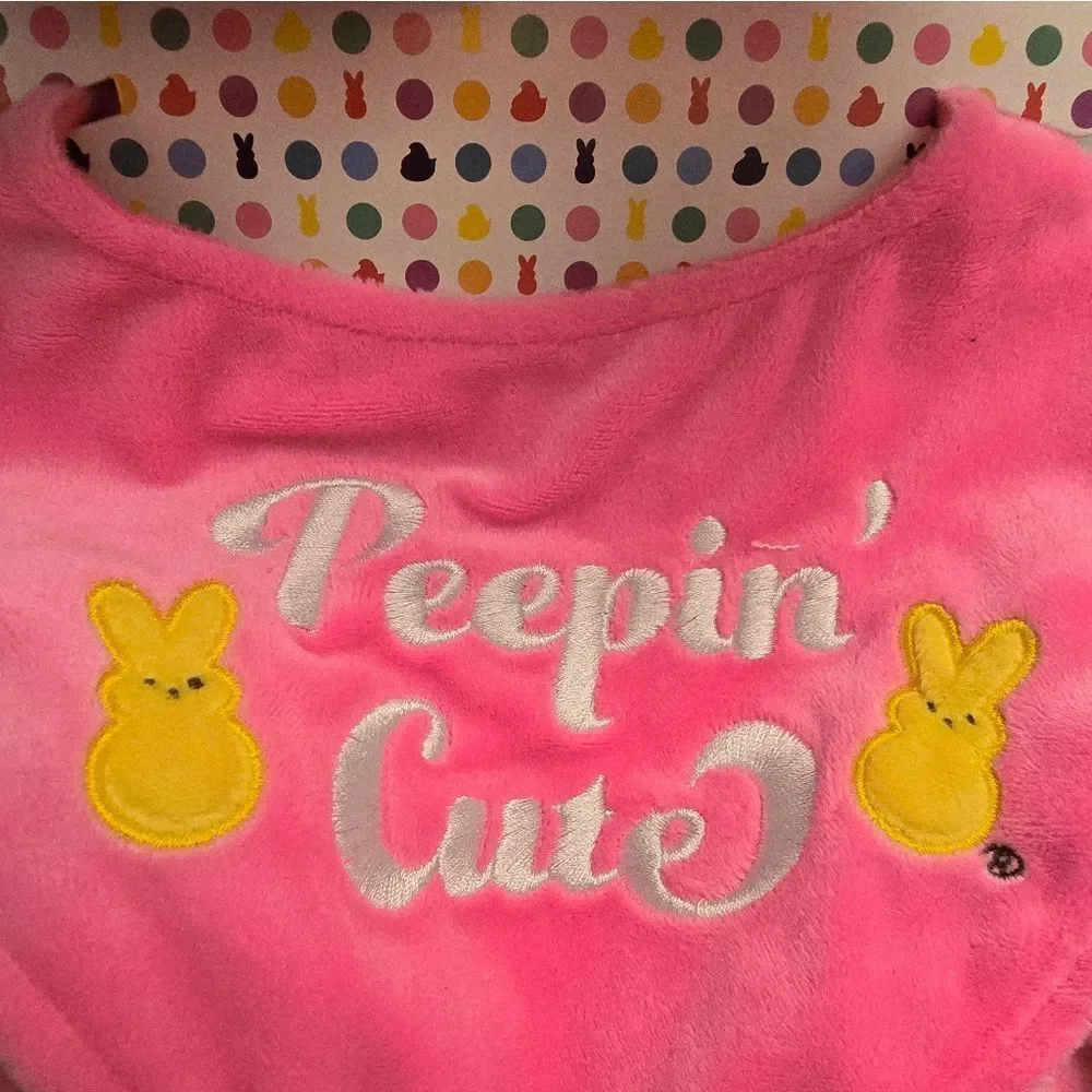 New pink Peeps Baby girl Set Includes Hat, Bib, Booties Easter Bunny PEPPIN CUTE
